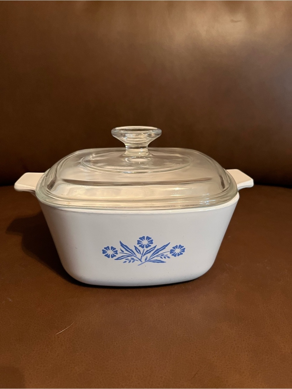 Vtg Corningware Blue Cornflower 1 3/4 Qt Casserole Dish w/ Glass Lid
